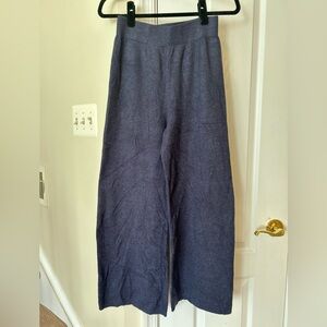 Cozy Navy Blue Wide-Leg Pants